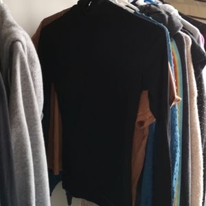 Basic stretchy black turtle neck
